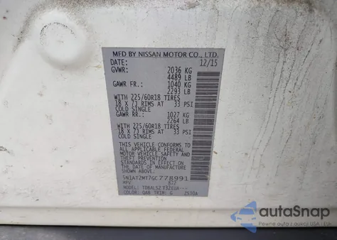 2016 Nissan Rogue Sl from USA, damaged, VIN 5N1AT2MT7GC778991